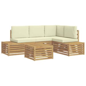 vidaXL 5 st Utomhussoffset Polyester Vit