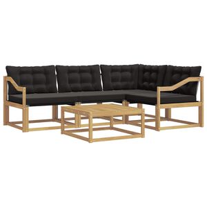 vidaXL Utomhussoffset 5 pcs Vit och svart 79 x 79 x 37 cm