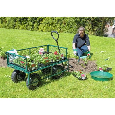 Draper Tools Trädgårdsvagn stål 86,5x46,5x21 cm grön och svart