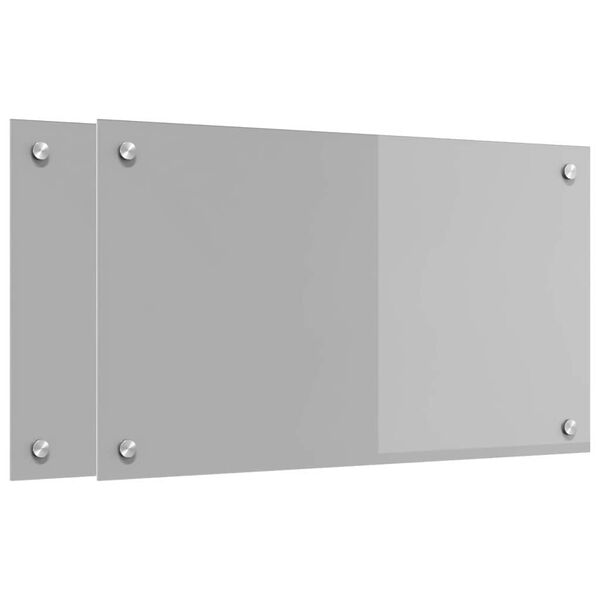 vidaXL K&ouml;kspl&aring;nbak 2 pcs Ljusgr&aring; 70 x 40 cm h&auml;rdat glas