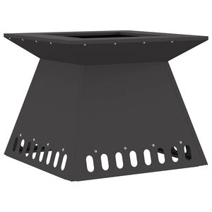 vidaXL Eldsk&aring;l Svart 48 x 48 x 40 cm V&auml;derbest&auml;ndig st&aring;l