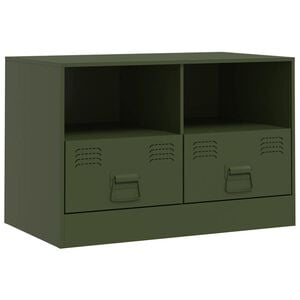vidaXL TV-sk&aring;p olivgr&ouml;n 67x39x44 cm st&aring;l