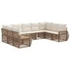 vidaXL Tr&auml;dg&aring;rdsoffset 9 pcs Beige och kr&auml;mvit konstrotting