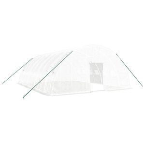 vidaXL V&auml;xthus med st&aring;lram vit 48 m&sup2; 8x6x2,85 m