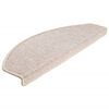 vidaXL Trappmattor 15 st 65x24x4 cm Taupe halvrunda stora