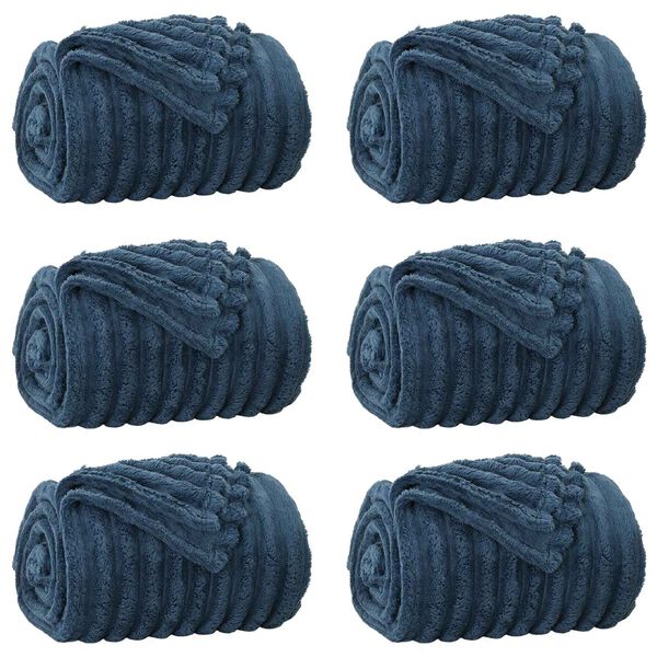vidaXL Filtar 6 pcs M&ouml;rkbl&aring; 270 x 240 cm Fleece