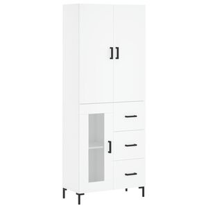 vidaXL H&ouml;gsk&aring;p vit 69,5x34x180 cm konstruerat tr&auml;