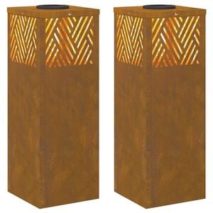 vidaXL Solar LED Stig Ljus 2 st Varmvit 18 x 18 x 50 cm