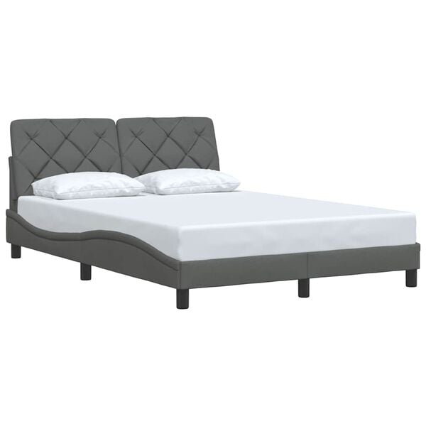 vidaXL Bed Frame without Mattress Dark Grey 140x200 cm Fabric