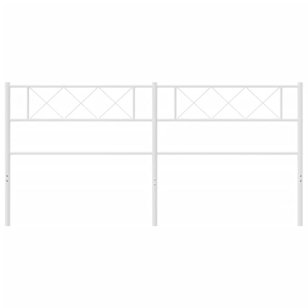 vidaXL Huvudgavel metall vit 200 cm