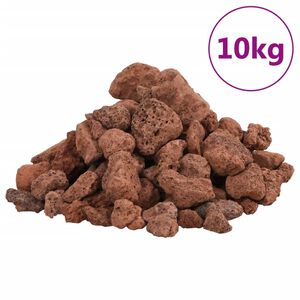 vidaXL Lavagrus 10 kg röd 1-2 cm
