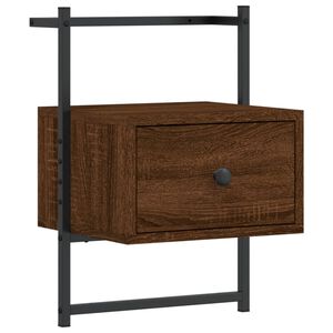 vidaXL S&auml;ngbord v&auml;ggmonterat brun ek 35x30x51 cm konstruerat tr&auml;