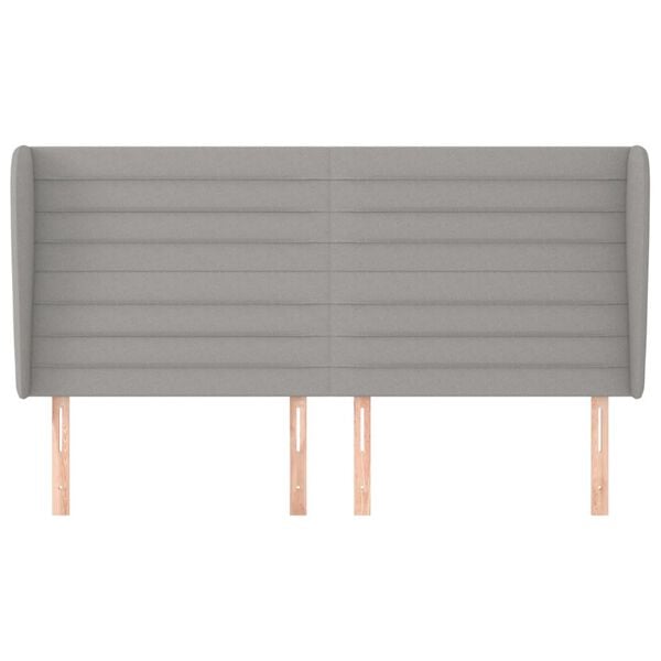 vidaXL S&auml;nggavel med kanter ljusgr&aring; 163x23x118/128 cm tyg