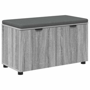 vidaXL Hallb&auml;nk Gr&aring; Sonoma 80 x 38 x 46 cm Konstruerat Tr&auml; och Tyg