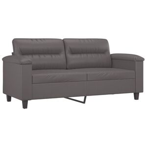 vidaXL 2-sitssoffa gr&aring; 140 cm konstl&auml;der