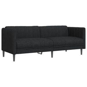 vidaXL Soffa 3-sits svart tyg