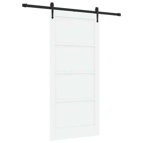 vidaXL Skjutd&ouml;rr ORKDAL Vit 93 x 202 cm Massiv furu