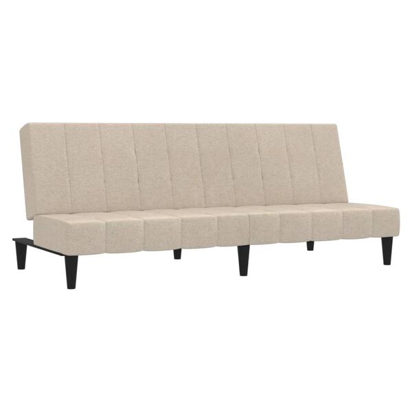 vidaXL B&auml;ddsoffa 2-sits gr&auml;ddvit mikrofibertyg