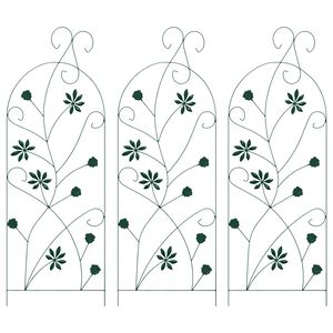 vidaXL Tr&auml;dg&aring;rdsst&auml;ngsel 3 st Gr&ouml;n 112 x 39,5 cm St&aring;l
