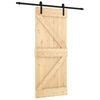 vidaXL Skjutd&ouml;rr Naturlig och svart 85 x 210 cm Massiv furutr&auml;d&ouml;rr