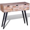 vidaXL Konsolbord med 3 l&aring;dor &aring;tervunnen teak