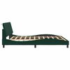 vidaXL Bed Frame with LED without Mattress "Hanko" Dark Green 180x200 cm Velvet
