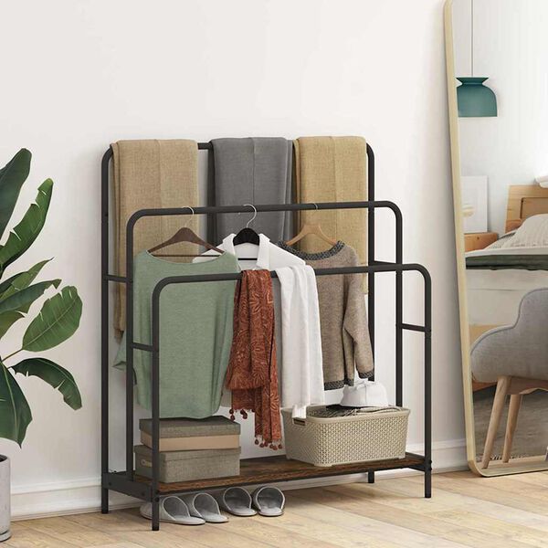 vidaXL Klädställning Rökt ek 90 x 30 x 100,5 cm Konstruerat trä