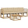 vidaXL Utomhussoffset 5 st Vit och Beige