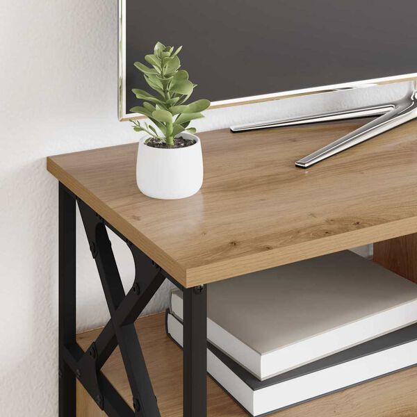 vidaXL TV-sk&aring;p Artisan Ek 90 x 33 x 45 cm Konstruerat tr&auml; och st&aring;l