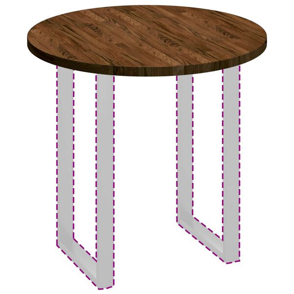 vidaXL Bordsskiva M&ouml;rkbrun &Oslash; 80 x 2,5 cm Massivt Ektr&auml;