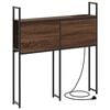 vidaXL F&ouml;rvaringsgavel med Laddstation brun ek 93 x 15 x 98 cm