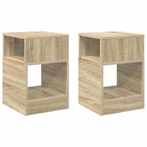 vidaXL Sidobord 2 pcs Sonoma-ek 30,5 x 30 x 45 cm Konstruerat tr&auml;