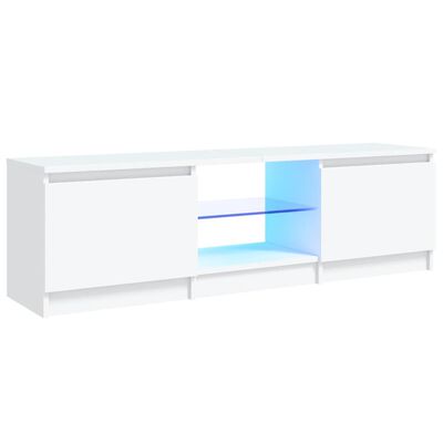 vidaXL TV-bänk med LED-belysning vit 120x30x35,5 cm