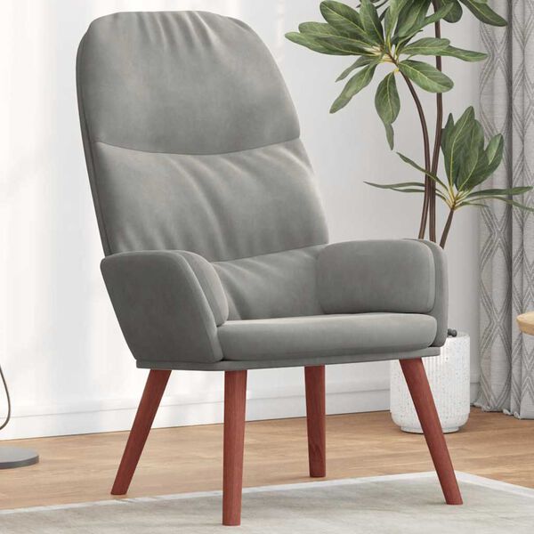 vidaXL Vilstol ljusgr&aring; sammet