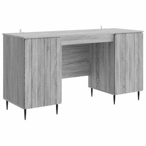 vidaXL Skrivbord Gr&aring; sonoma-ek 142,5 x 50 x 75 cm Konstruerat tr&auml;