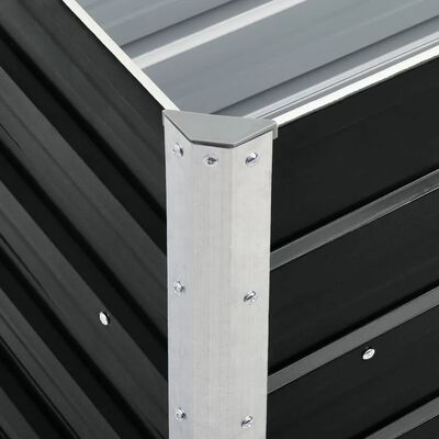 vidaXL Odlingslåda upphöjd galvaniserat stål 240x40x77 cm antracit