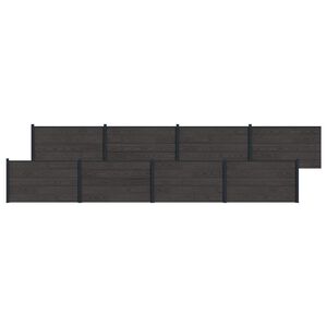vidaXL St&auml;ngselpanel 8 pcs WPC och aluminium Svart