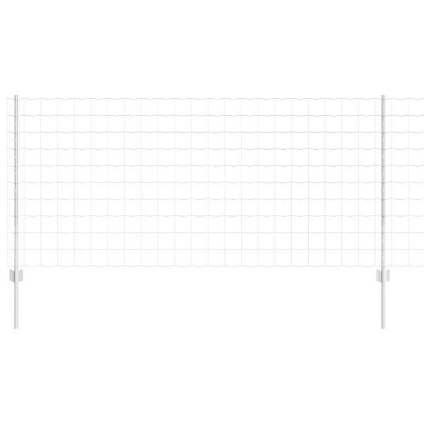 vidaXL St&auml;ngsel med stolpe Silver 1 x 25 m St&aring;l