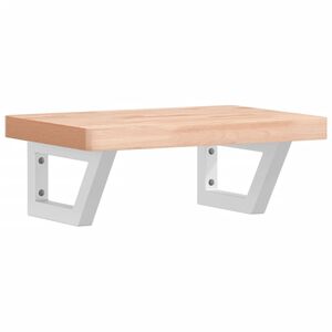 vidaXL V&auml;ggmonterad handfatshylla st&aring;l och massiv bok