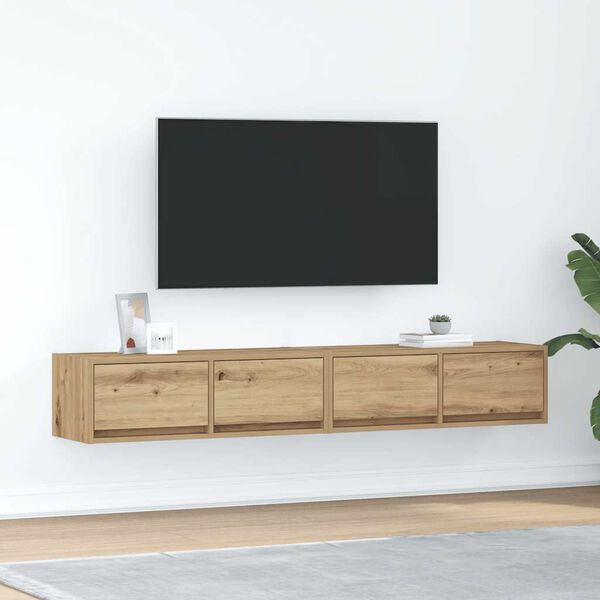 vidaXL TV-b&auml;nkar 2 st hantverksm&auml;ssig ek 80x31x25,5 cm konstruerat tr&auml;