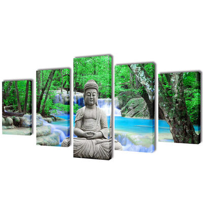 Uppsättning väggbonader på duk: Buddha 100 x 50 cm
