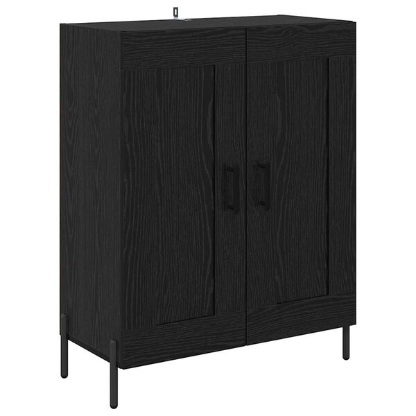 vidaXL Sideboard Svart Ek 69,5 x 34 x 90 cm Konstruerat tr&auml; och j&auml;rn