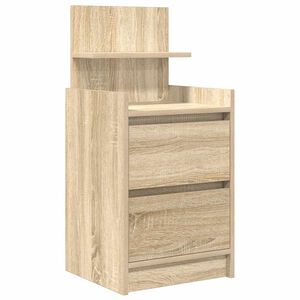 vidaXL S&auml;ngbord med 2 l&aring;dor sonoma ek 38x34x80 cm