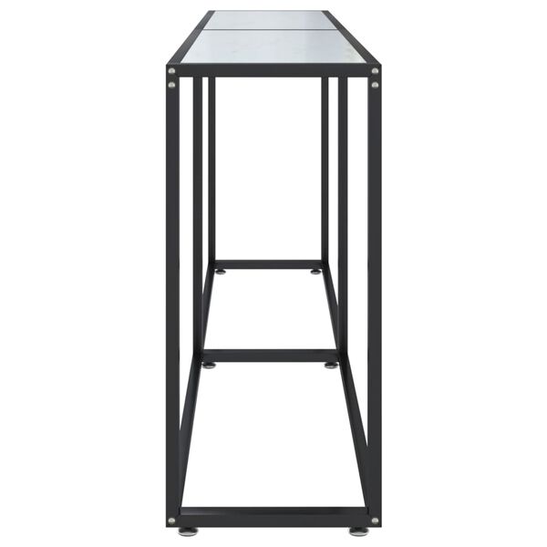vidaXL Konsolbord vit marmor 180x35x75,5 cm härdat glas