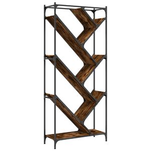 vidaXL Bokhylla r&ouml;kf&auml;rgad ek 79x30x180 cm konstruerat tr&auml; och metall
