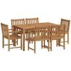 vidaXL 7-delad tr&auml;dg&aring;rdsmatgrupp 150x90 cm massiv teak