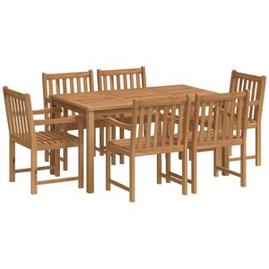 vidaXL 7-delad tr&auml;dg&aring;rdsmatgrupp 150x90 cm massiv teak