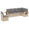 vidaXL Soffgrupp f&ouml;r tr&auml;dg&aring;rden med dynor 6 delar beige konstrotting