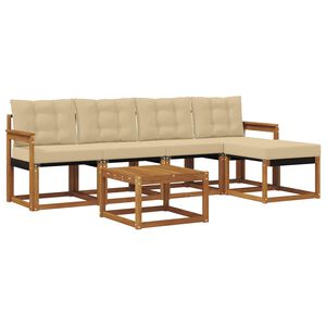 vidaXL Utomhussoffset 6 st Naturlig och Beige