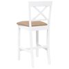 vidaXL Barstolar med kuddar 2 st, vit, massivt trä, gummi